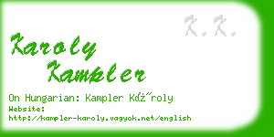 karoly kampler business card